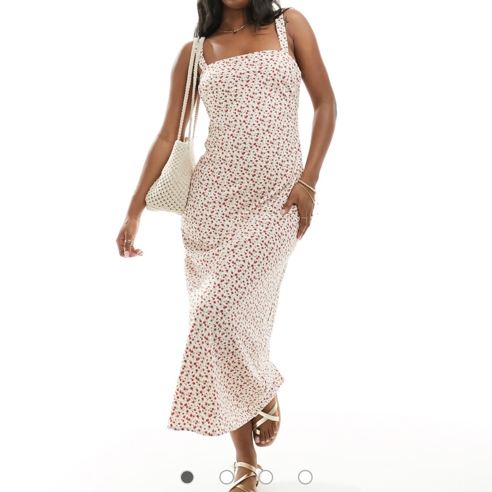 Abercrombie & Fitch Red Floral Midi Dress